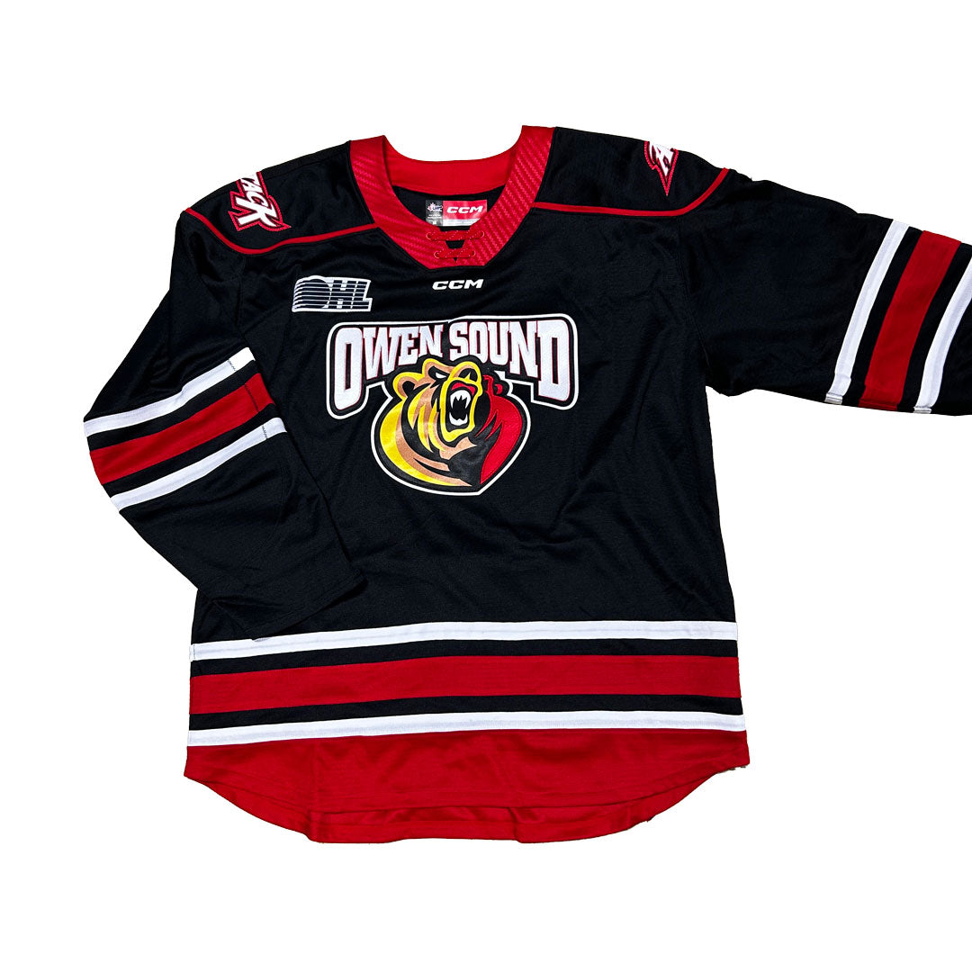 OHL - Owen Sound Attack Game Issue Jersey (Black/Red/White)