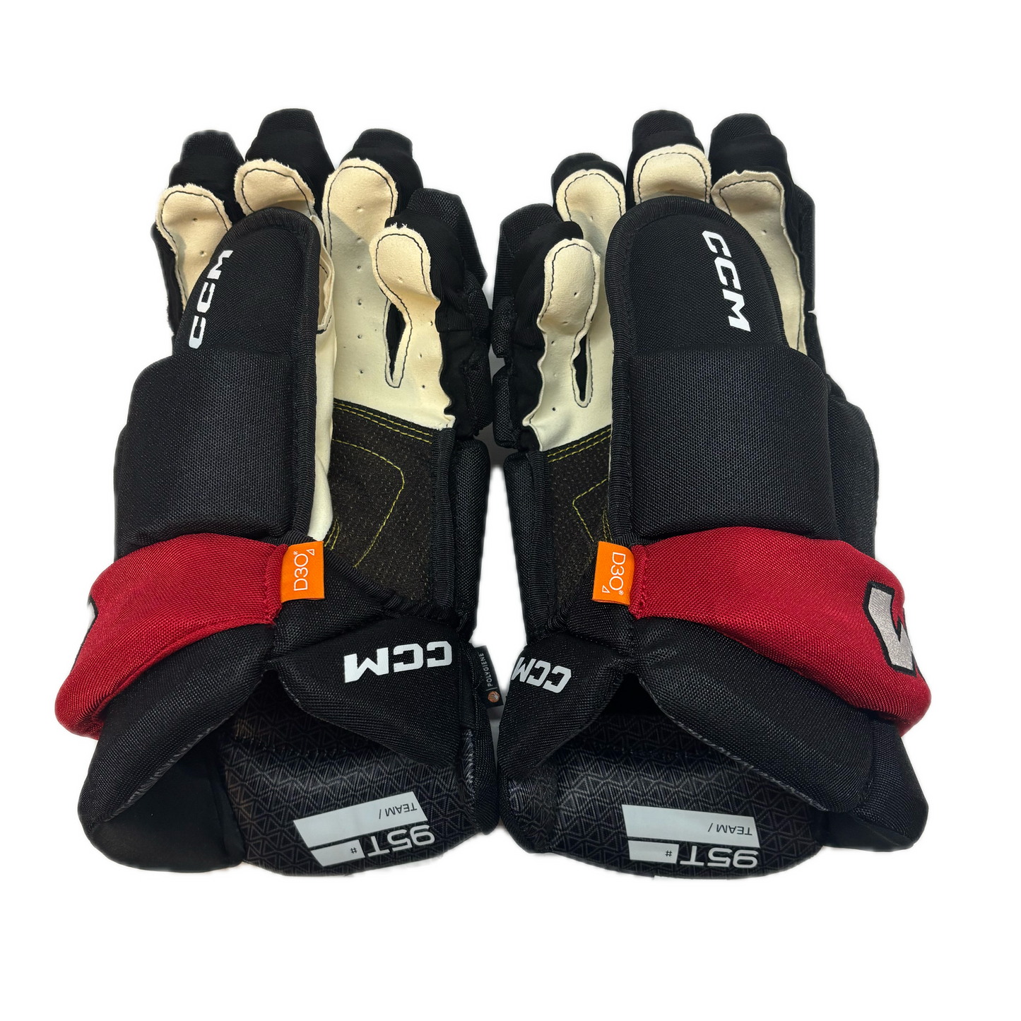 CCM HG95T - Pro Stock Hockey Glove (Black/Red)