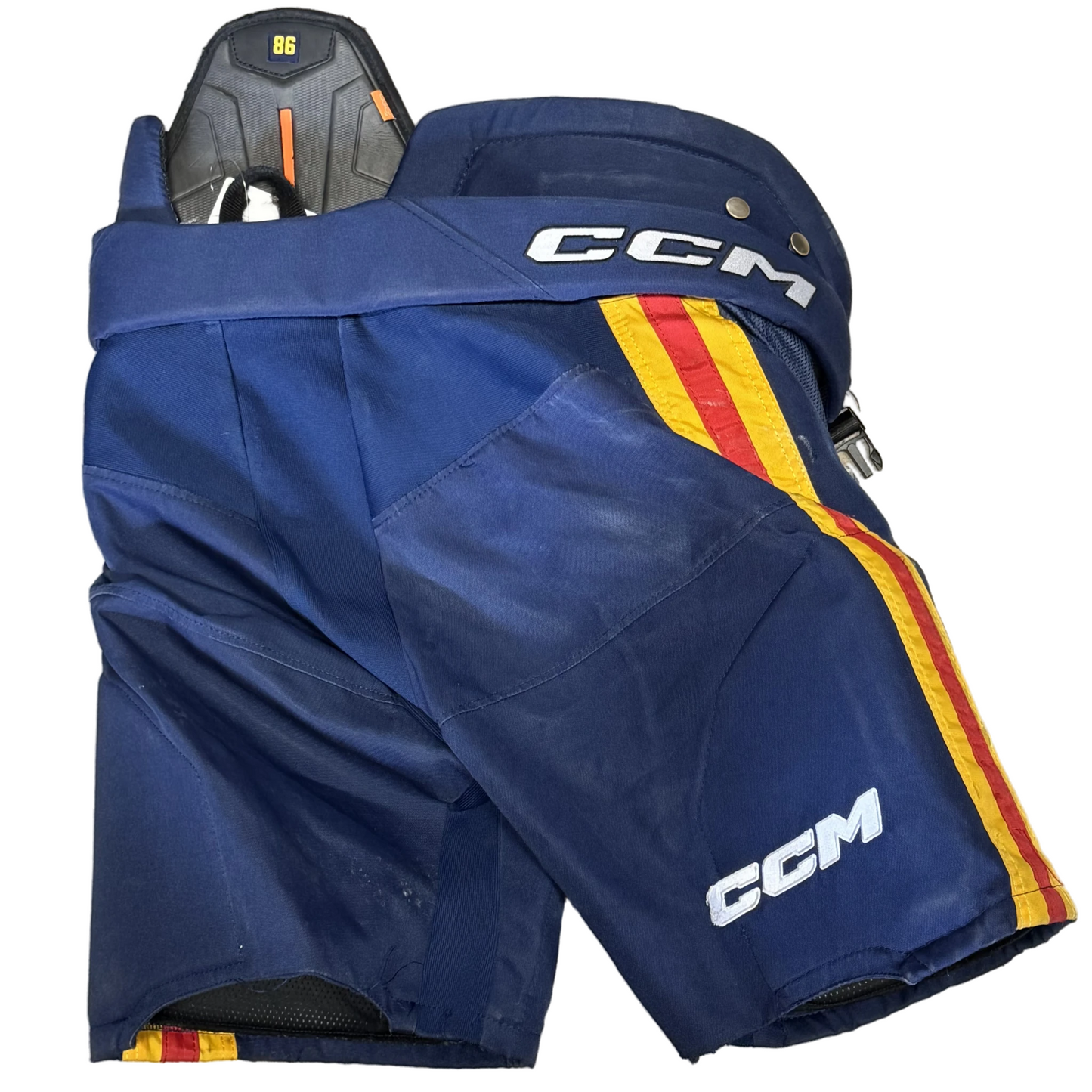 CCM HPTK - Used Pro Stock Hockey Pants (Navy/Yellow/Red)