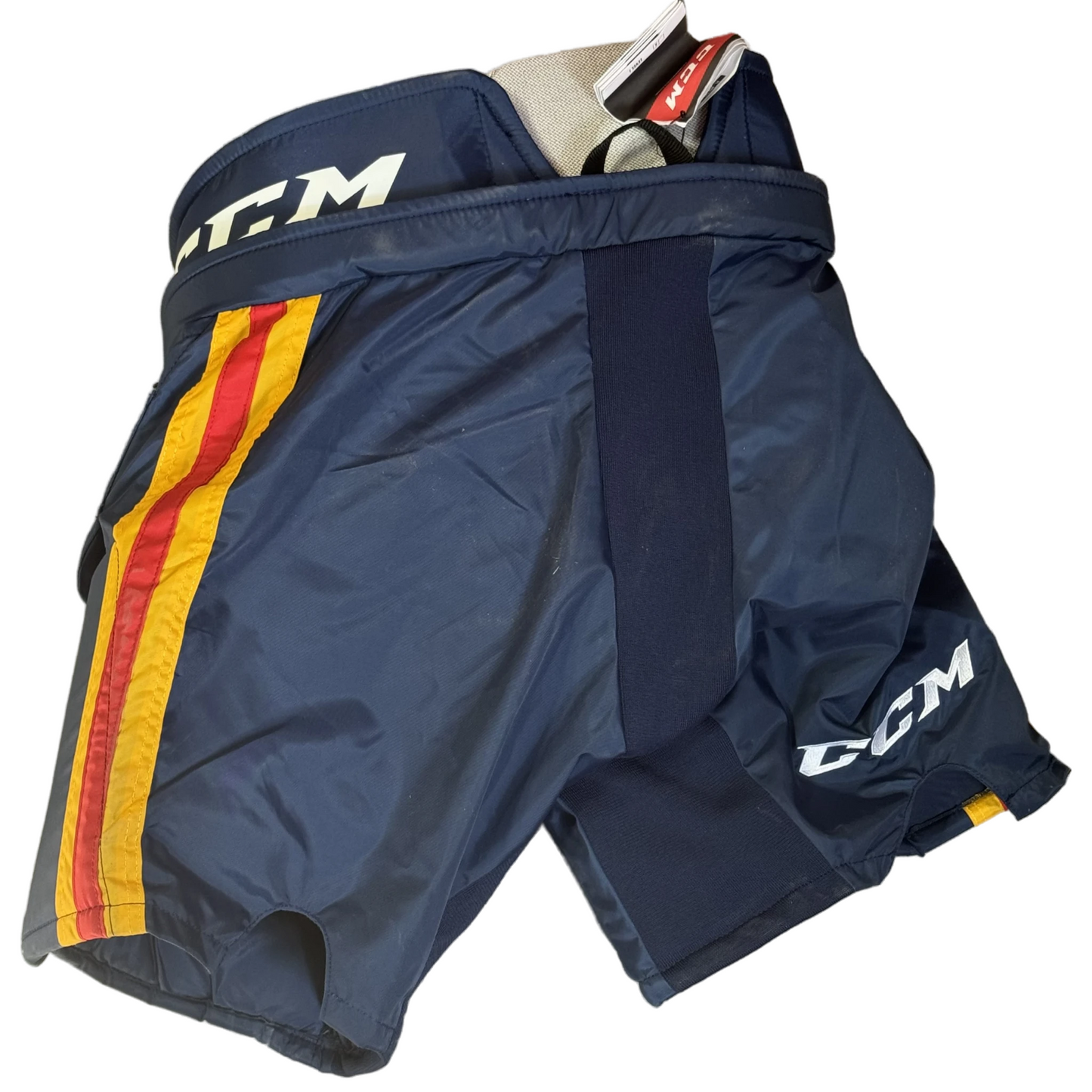 CCM HPG12A - New Pro Stock Hockey Goalie Pants (Navy/Yellow/Red)