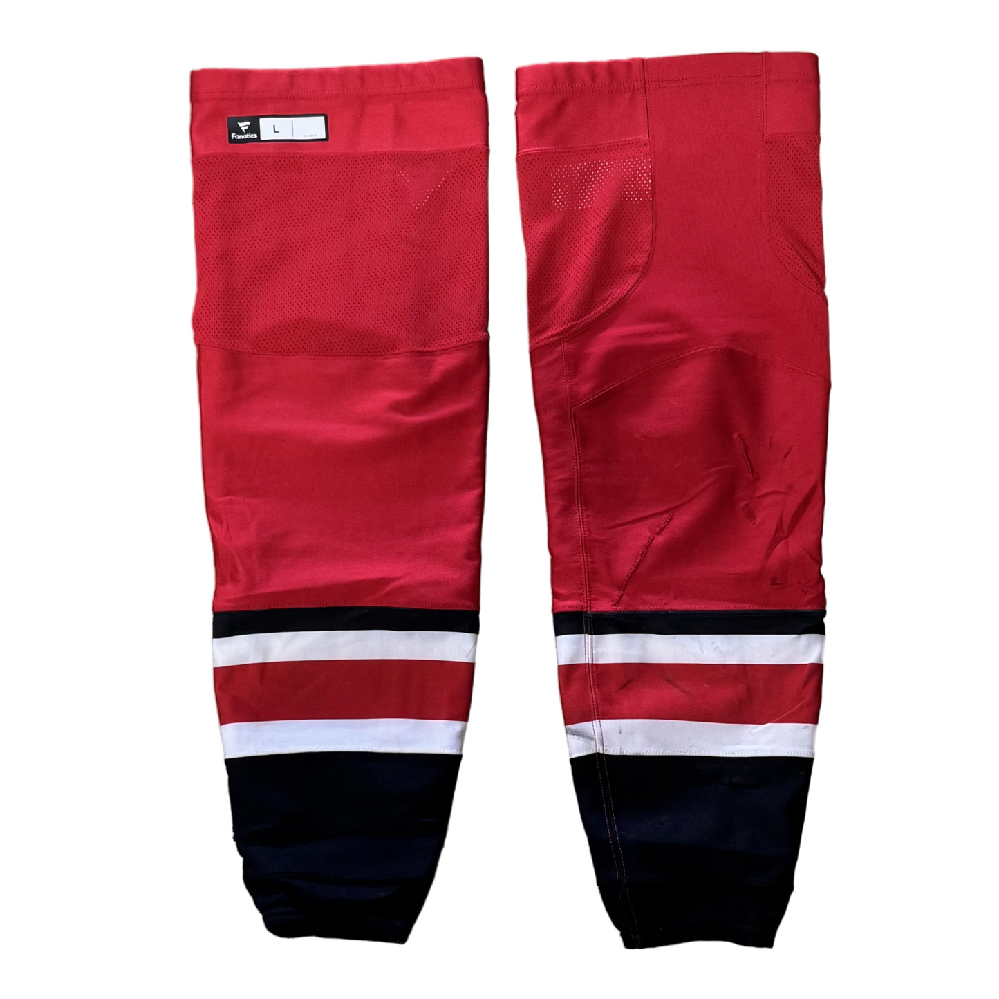 NHL - Used Fanatics Pro Stock Hockey Socks - Carolina Hurricanes (Red/White/Black)