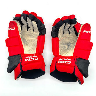 CCM HGTK - Used NHL Pro Stock Glove - Carolina Hurricanes (Red/Black) #2