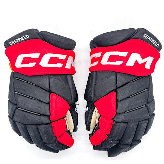 CCM HGJS - Used NHL Pro Stock Glove - Jalen Chatfield (Black/Red)