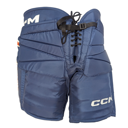 CCM HPG12A - NCAA Pro Stock Hockey Goalie Pants (Navy/Orange/White)