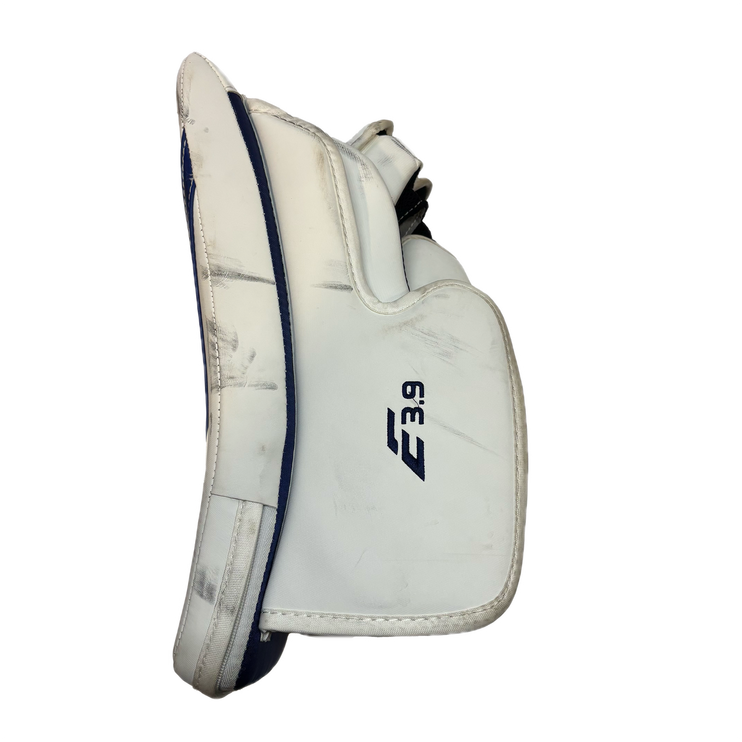 CCM Extreme Flex E3.9 - Used Full Right Senior Goalie Blocker (White/Blue)