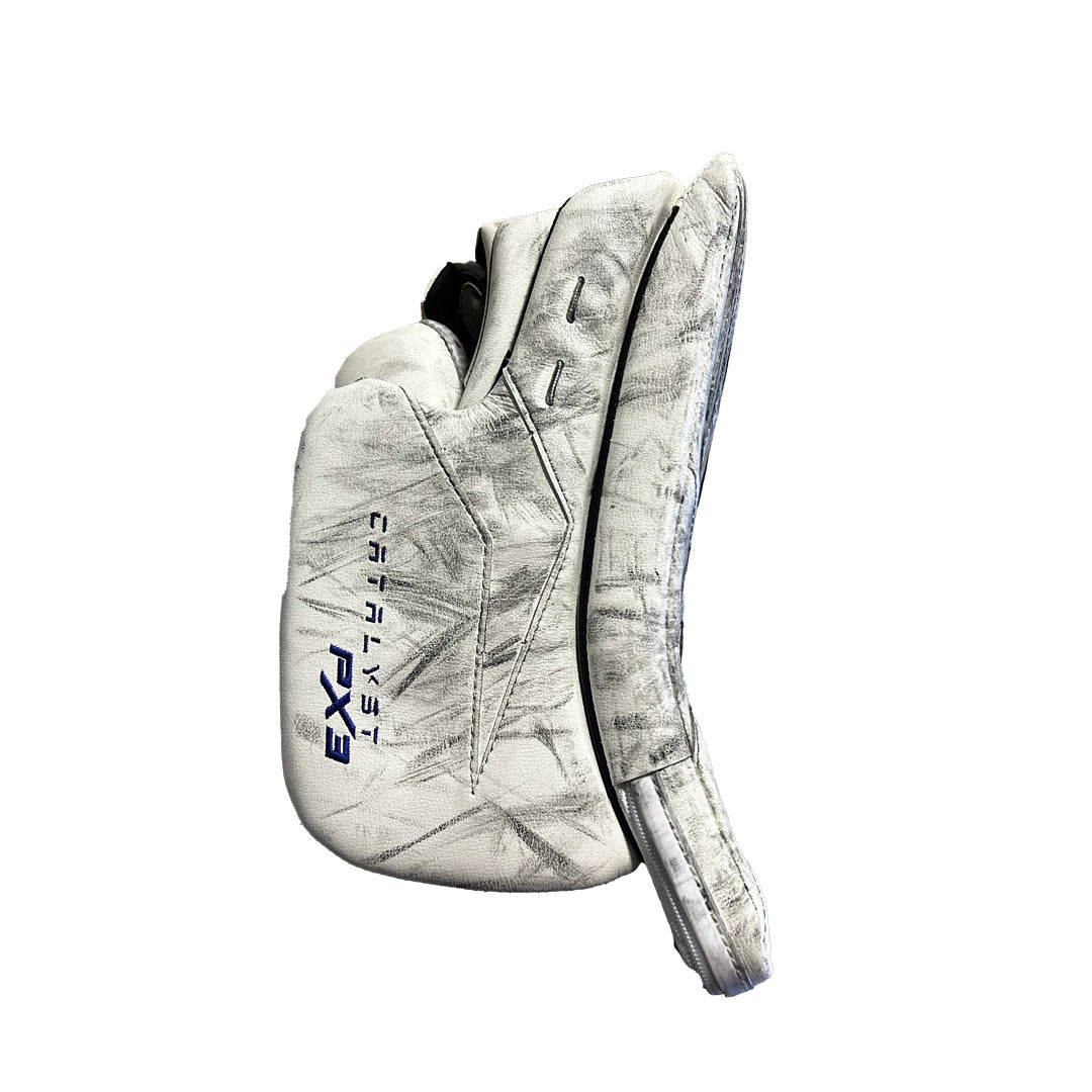 True Catalyst PX3 - Used Pro Stock Goalie Blocker (White/Blue/Gold) #2