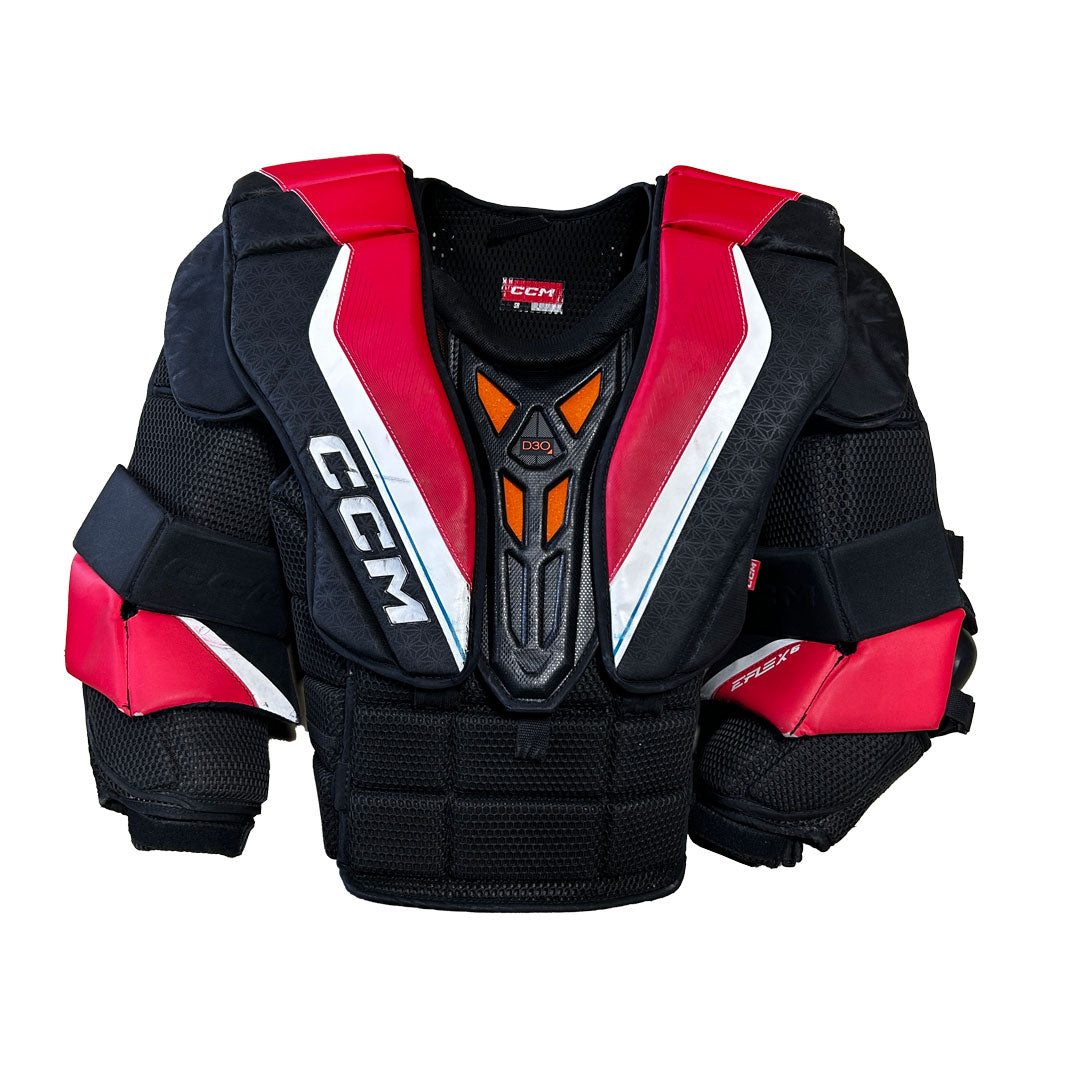 CCM Extreme Flex 6 - Used Pro Stock Goalie Chest Protector (Black/Red) #2