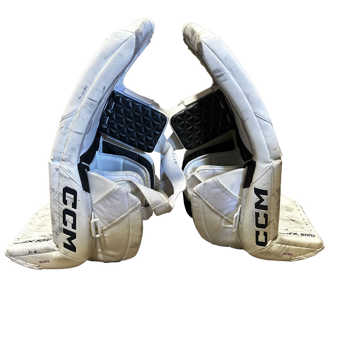 CCM Axis XF Pro - Used Pro Stock Goalie Pads (White/Navy)