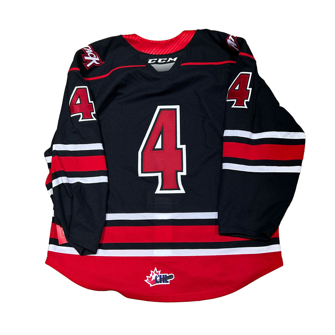 OHL - Owen Sound Attack Game Issue Jersey (Black/Red/White)