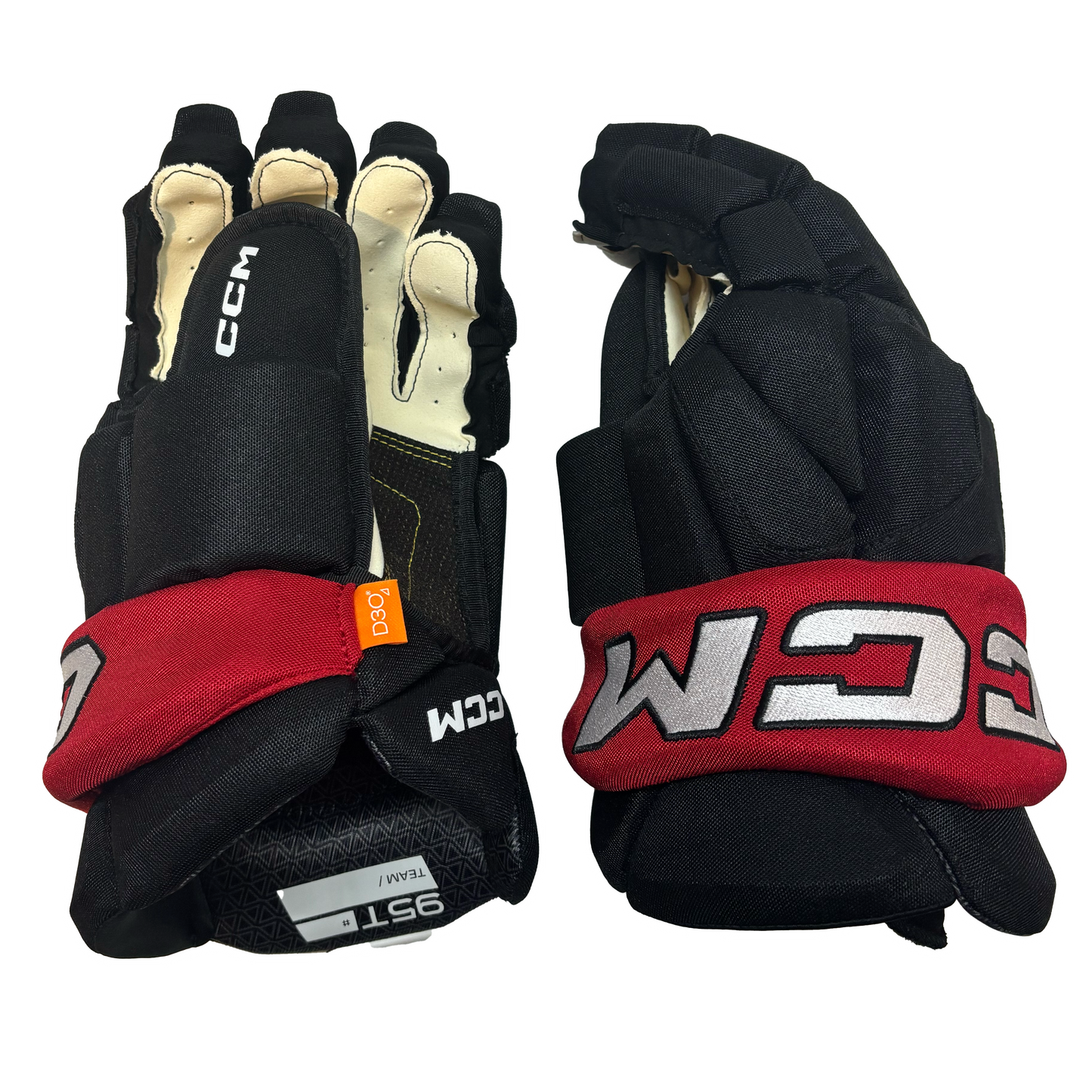 CCM HG95T - Pro Stock Hockey Glove (Black/Red)