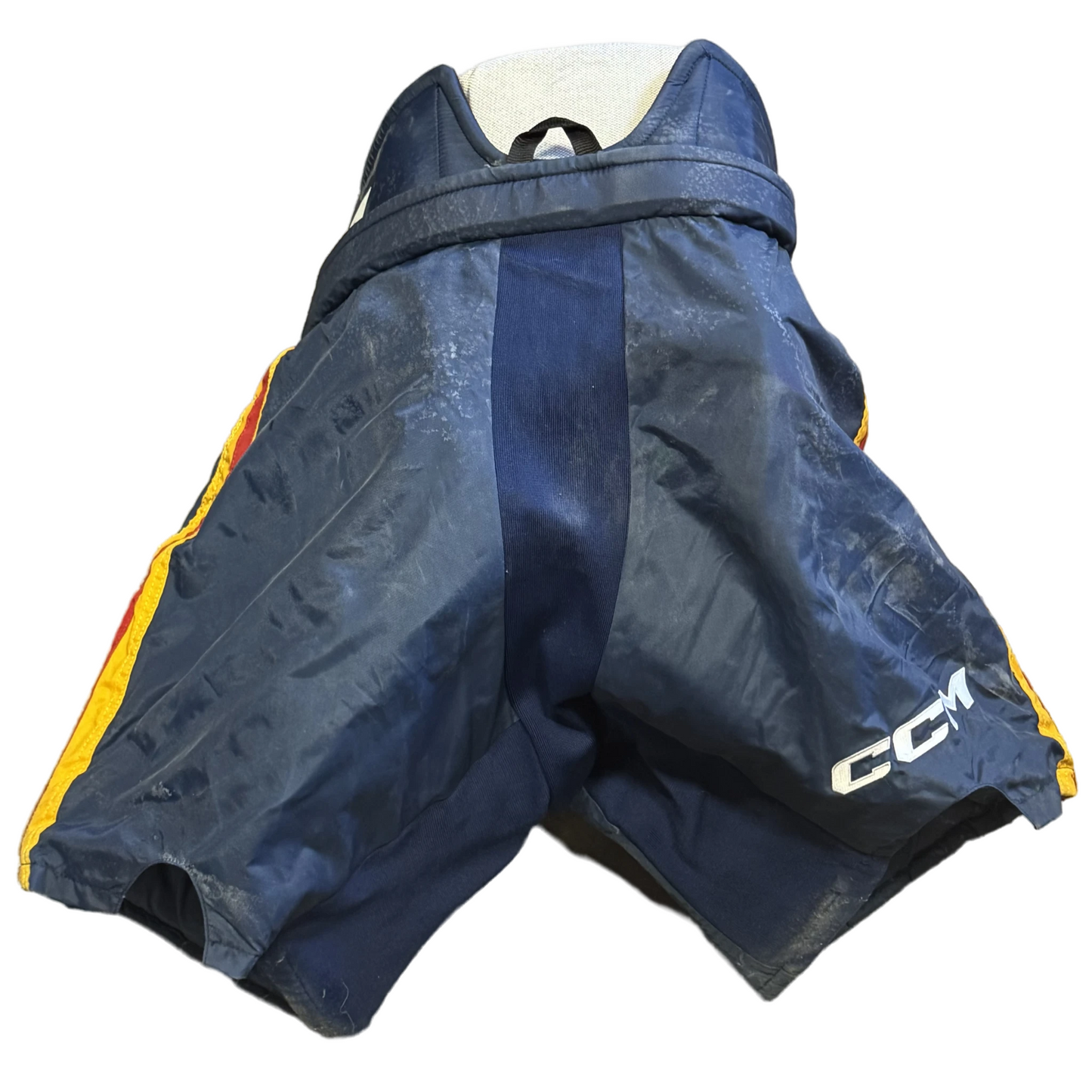 CCM HPG12A - Used Pro Stock Hockey Goalie Pants (Navy/Yellow/Red)