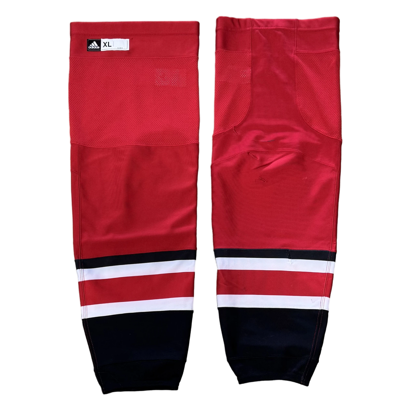 NHL - Used Adidas Pro Stock Hockey Socks - Carolina Hurricanes (Red/White/Black)