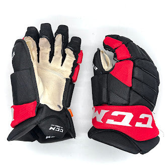 CCM HGJS - Used NHL Pro Stock Glove - Carolina Hurricanes (Black/Red) 15"