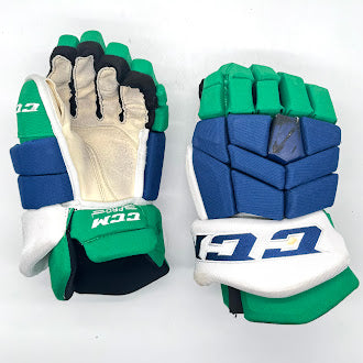 CCM HGTK - Used NHL Pro Stock Glove - Carolina Hurricanes (Blue/Green/White)