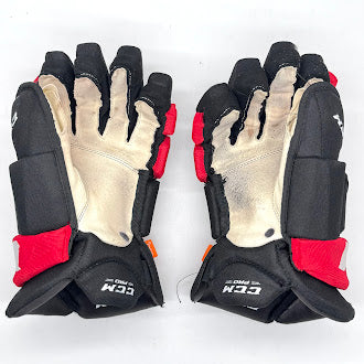 CCM HGJS - Used NHL Pro Stock Glove - Carolina Hurricanes (Black/Red) 15"